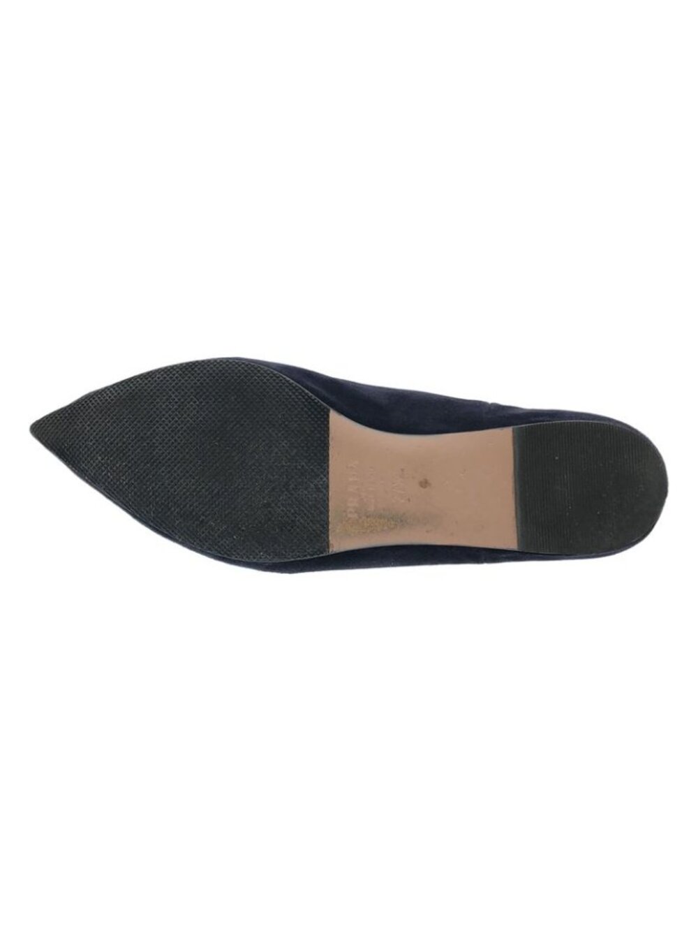 Prada Pointed Toe Suede Flat Shoes 1 S574 H Navy 37 2 - Picture 5 of 8